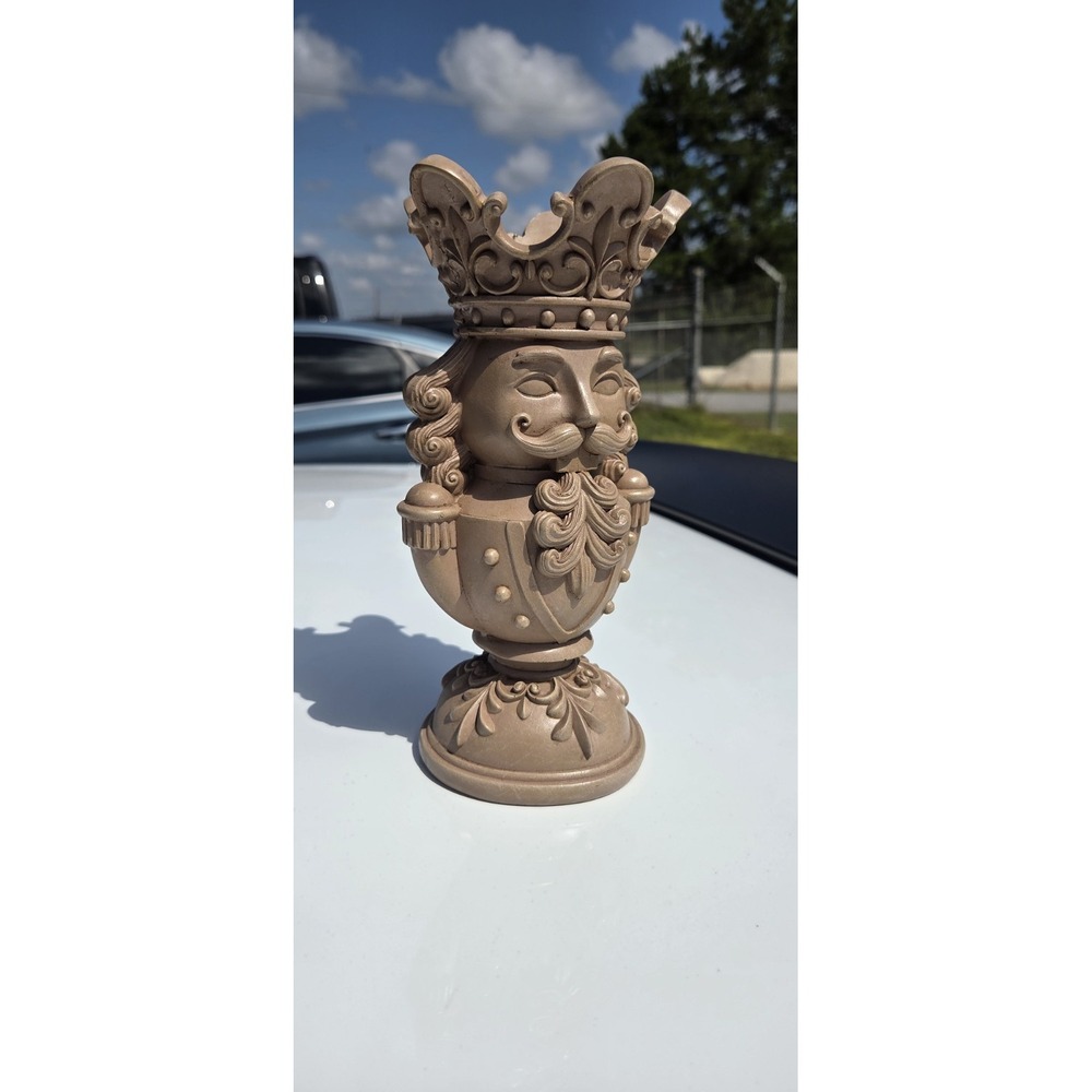 Authentic Holiday Time Brown Nutcracker Christmas Pillar Candle Holder 9" Viral